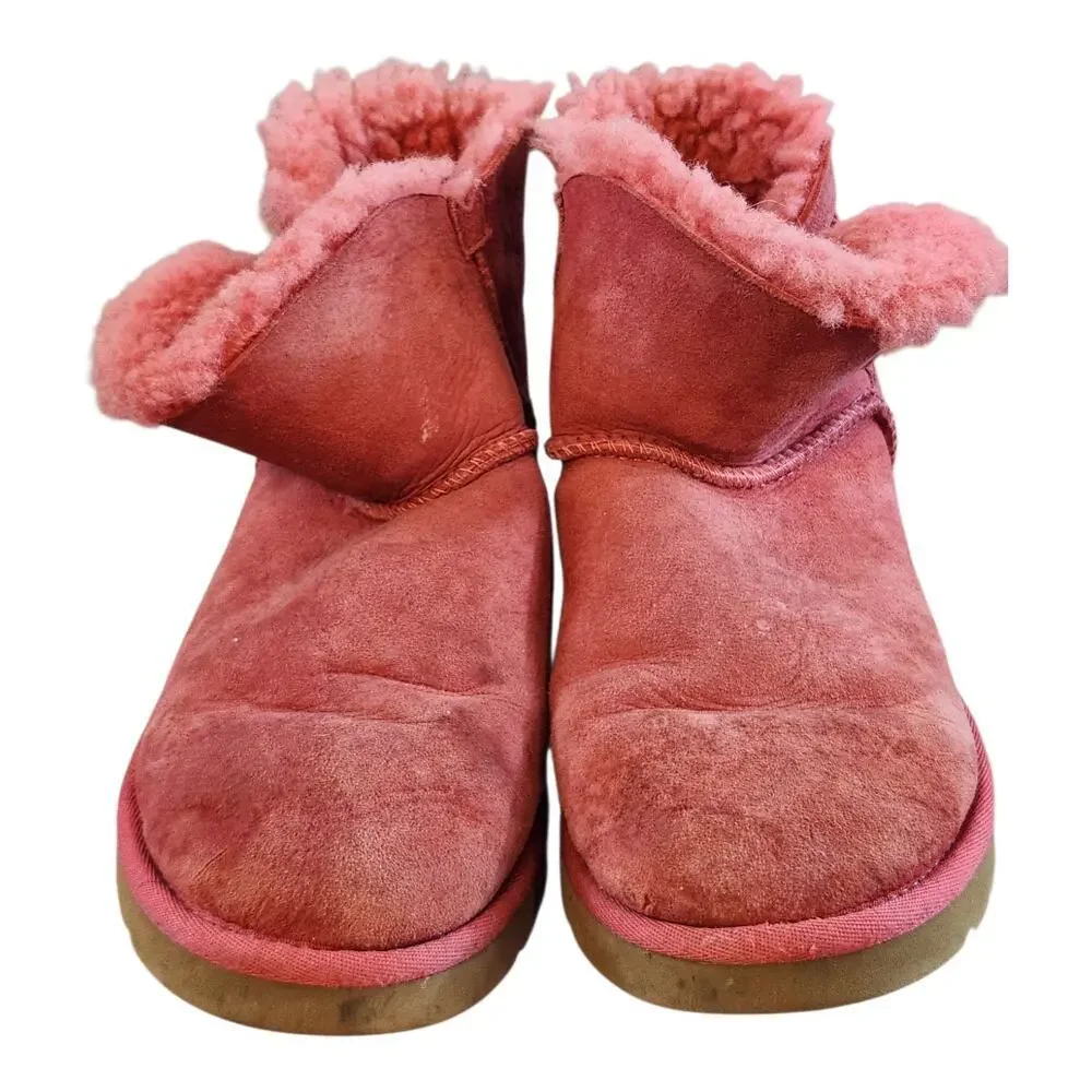 Ugg Australia Bailey button mini low boots pink 3352‎ sz 7 women